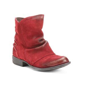 MIZ MOOZ Merlot Made In Spain Suede Dotti Booties